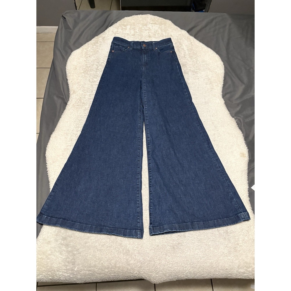 Gap Women's High Waist Extra Wide Leg Flare Blue Jeans Size 27 4R Pants Stretch